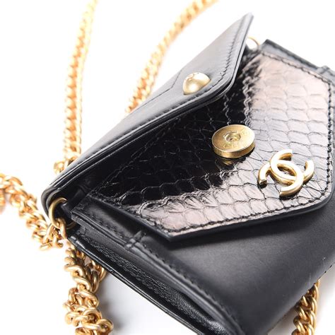 chanel snakeskin wallet chain